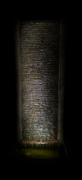 Mojave Wall Fountain lighted rugged beauty of the desert landscape